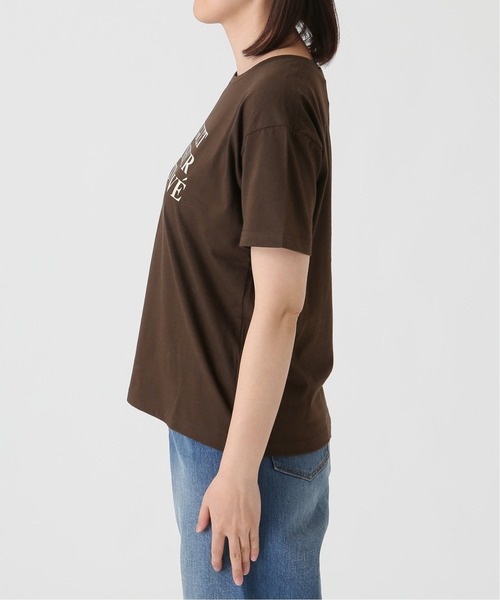 SLOBE IENA（スローブイエナ）の「fleursロゴTシャツMuguet◆（Tシャツ/カットソー・レディース・ホワイト/ブラウン・FREE）」の6枚目の写真