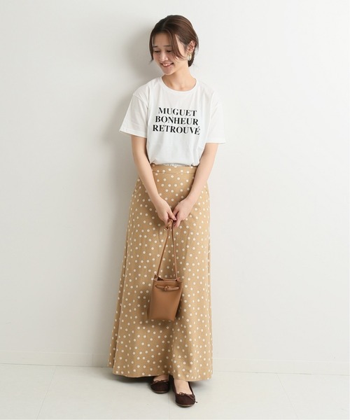 SLOBE IENA（スローブイエナ）の「fleursロゴTシャツMuguet◆（Tシャツ/カットソー・レディース・ホワイト/ブラウン・FREE）」の16枚目の写真