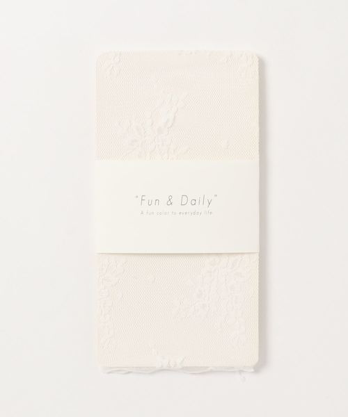 Fun & Daily(ファンアンドデイリー)の「F&D : レース柄チュールソックス(ソックス/靴下・レディース・ホワイト/ブラック/ピンク・FREE)」の5枚目の写真