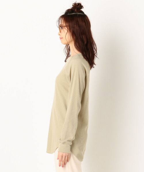 archives(アルシーヴ)の「ワッフルプルオーバー(Tシャツ/カットソー・レディース・グリーン/アイボリー/オフホワイト・MEDIUM)」の14枚目の写真