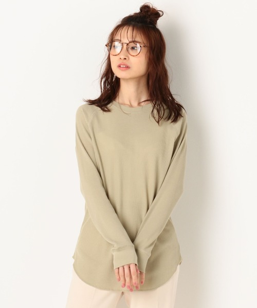 archives(アルシーヴ)の「ワッフルプルオーバー(Tシャツ/カットソー・レディース・グリーン/アイボリー/オフホワイト・MEDIUM)」の13枚目の写真