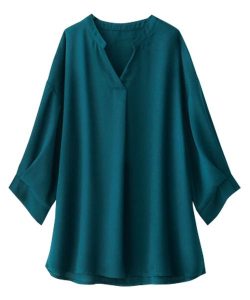 BELLUNA（ベルーナ）の「袖タックデザインブラウス（シャツ/ブラウス・レディース・ネイビー/ブルー系その他/オフホワイト/グレー系その他/ターコイズブルー・MEDIUM/LARGE/X-LARGE）」の6枚目の写真