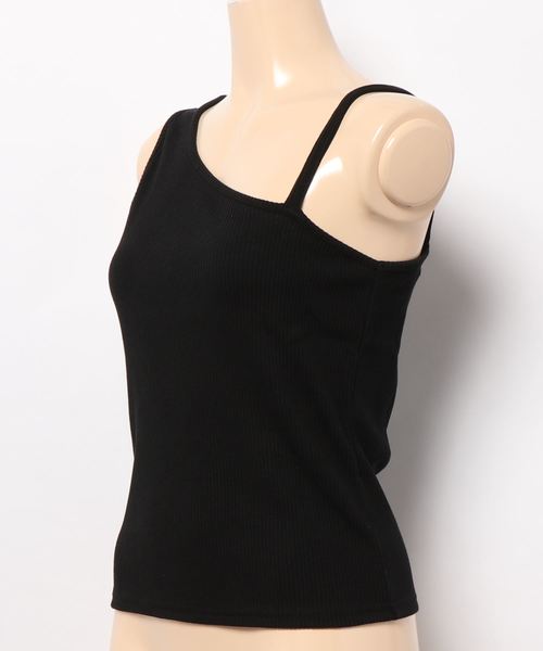 SpRay(スプレイ)の「アシメキャミタンク(タンクトップ・レディース・アイボリー/グレイッシュベージュ/ブラック/ダークブラウン/モカ/カーキ/グリーン/レンガ/ミント・FREE)」の10枚目の写真