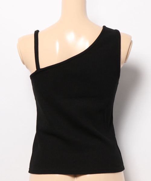 SpRay(スプレイ)の「アシメキャミタンク(タンクトップ・レディース・アイボリー/グレイッシュベージュ/ブラック/ダークブラウン/モカ/カーキ/グリーン/レンガ/ミント・FREE)」の11枚目の写真