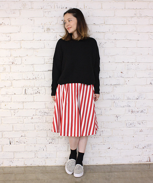 mystic(ミスティック)の「バスケット柄プルーバー(ニット/セーター・レディース・ダークグリーン/オフホワイト/キャメル/ブラック/ネイビー・フリ-)」の18枚目の写真