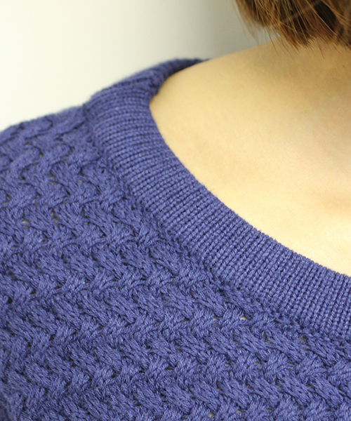 mystic(ミスティック)の「バスケット柄プルーバー(ニット/セーター・レディース・ダークグリーン/オフホワイト/キャメル/ブラック/ネイビー・フリ-)」の8枚目の写真