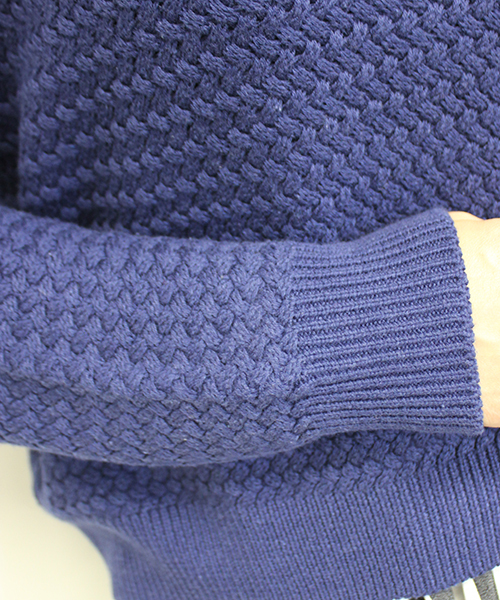 mystic(ミスティック)の「バスケット柄プルーバー(ニット/セーター・レディース・ダークグリーン/オフホワイト/キャメル/ブラック/ネイビー・フリ-)」の9枚目の写真