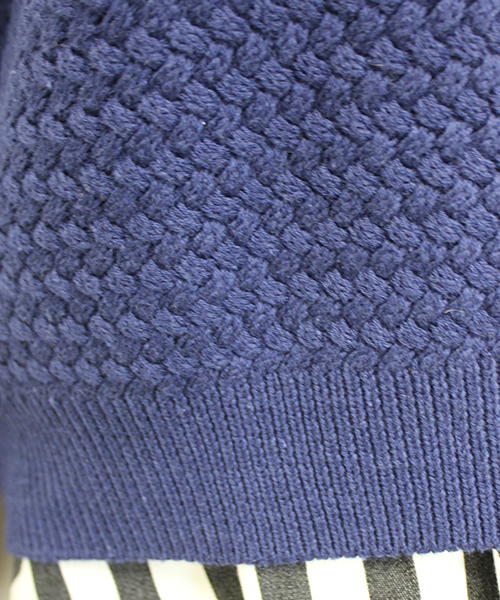 mystic(ミスティック)の「バスケット柄プルーバー(ニット/セーター・レディース・ダークグリーン/オフホワイト/キャメル/ブラック/ネイビー・フリ-)」の10枚目の写真