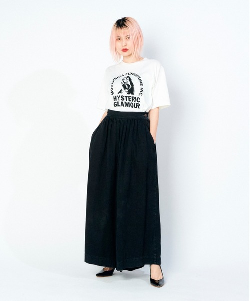 HYSTERIC GLAMOUR Tシャツ ブラック HG WOMAN プリント HYSTERIC