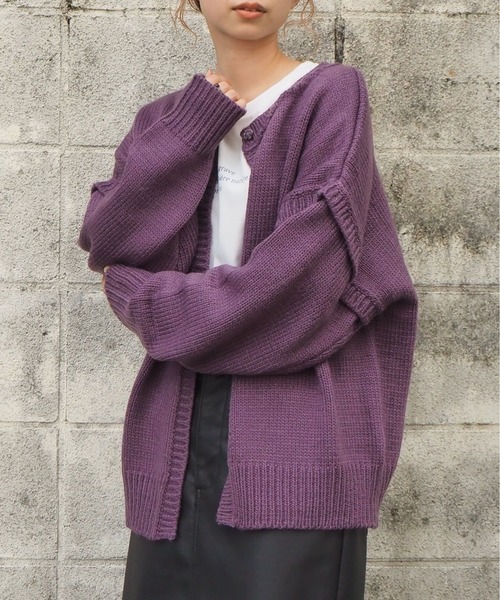 tiptop(ティップトップ)の「マルチwayニットカーディガン(カーディガン/ボレロ・レディース・パープル/ブルー/アイボリー/グレイッシュベージュ/ライトブルー/ラベンダー/C/B/A・FREE)」の5枚目の写真