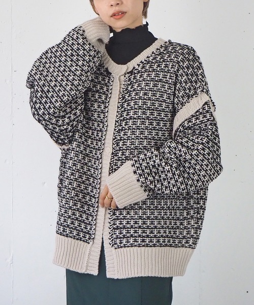 tiptop(ティップトップ)の「マルチwayニットカーディガン(カーディガン/ボレロ・レディース・パープル/ブルー/アイボリー/グレイッシュベージュ/ライトブルー/ラベンダー/C/B/A・FREE)」の7枚目の写真