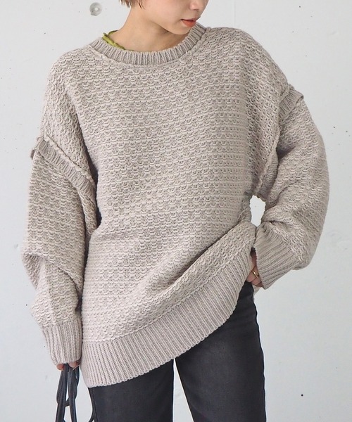 tiptop(ティップトップ)の「マルチwayニットカーディガン(カーディガン/ボレロ・レディース・パープル/ブルー/アイボリー/グレイッシュベージュ/ライトブルー/ラベンダー/C/B/A・FREE)」の8枚目の写真