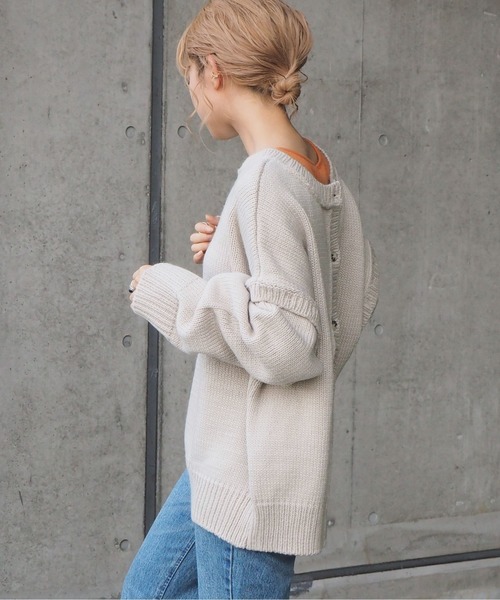 tiptop(ティップトップ)の「マルチwayニットカーディガン(カーディガン/ボレロ・レディース・パープル/ブルー/アイボリー/グレイッシュベージュ/ライトブルー/ラベンダー/C/B/A・FREE)」の22枚目の写真