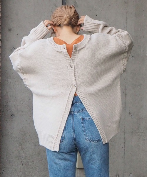 tiptop(ティップトップ)の「マルチwayニットカーディガン(カーディガン/ボレロ・レディース・パープル/ブルー/アイボリー/グレイッシュベージュ/ライトブルー/ラベンダー/C/B/A・FREE)」の21枚目の写真