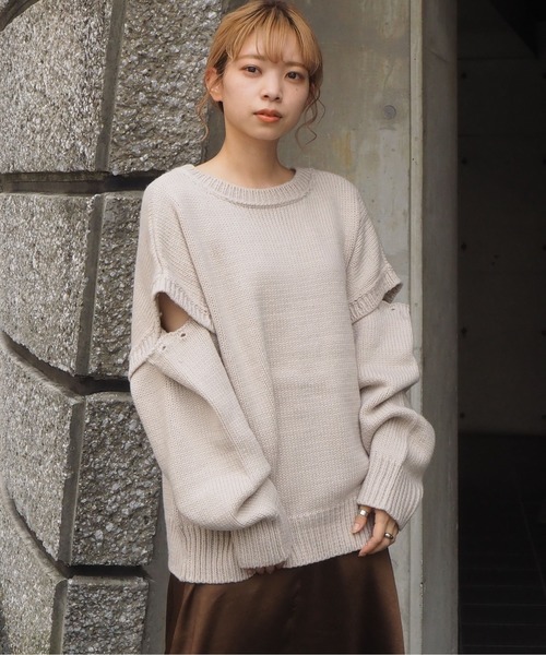 tiptop(ティップトップ)の「マルチwayニットカーディガン(カーディガン/ボレロ・レディース・パープル/ブルー/アイボリー/グレイッシュベージュ/ライトブルー/ラベンダー/C/B/A・FREE)」の20枚目の写真