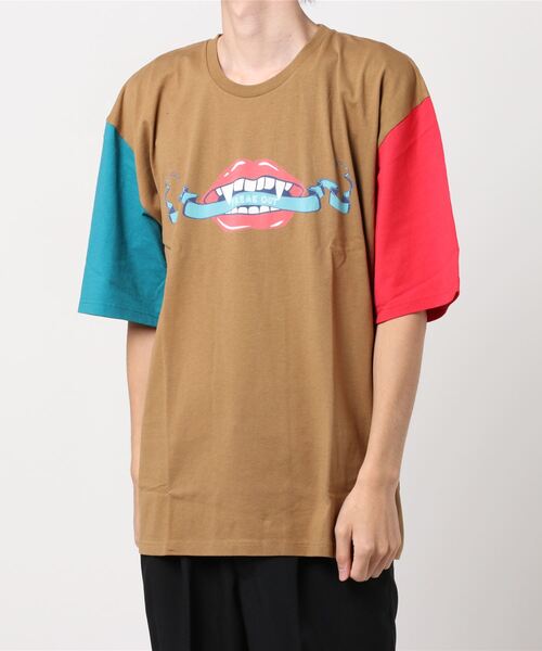 ALDIES(アールディーズ)の「Freak Out Big T / フリークアウトビッグT(Tシャツ/カットソー・メンズ・マルチ/ホワイト/ブラック・FREE)」の1枚目の写真