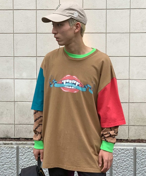 ALDIES(アールディーズ)の「Freak Out Big T / フリークアウトビッグT(Tシャツ/カットソー・メンズ・マルチ/ホワイト/ブラック・FREE)」の6枚目の写真