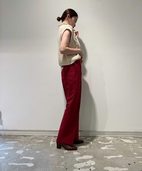 attrayant（アティロン）の「センタープレスハイウエストパンツ（スラックス・レディース・ブラック/ワインレッド/ブラウン・C/M）」の4枚目の写真