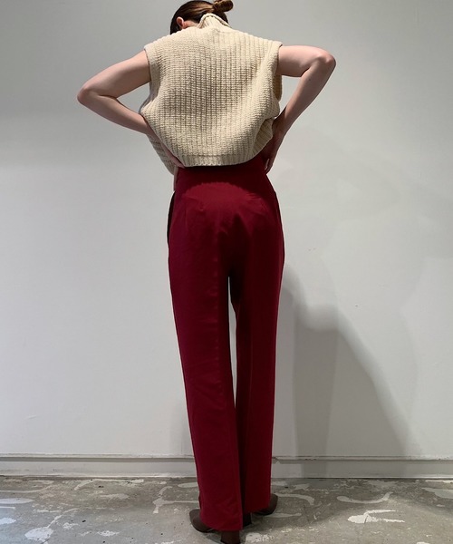 attrayant（アティロン）の「センタープレスハイウエストパンツ（スラックス・レディース・ブラック/ワインレッド/ブラウン・C/M）」の5枚目の写真