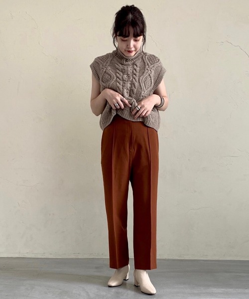 attrayant（アティロン）の「センタープレスハイウエストパンツ（スラックス・レディース・ブラック/ワインレッド/ブラウン・C/M）」の22枚目の写真