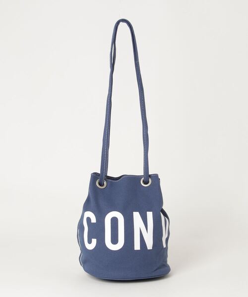 CONVERSE(コンバース)の「CONVERSE(コンバース) ラウンドロゴ キャンバス 巾着 ミニバッグ(ショルダーバッグ・メンズ・オフホワイト/ブラック/ネイビー/レッド/ブラウン/ホワイト・ONE SIZE)」の6枚目の写真
