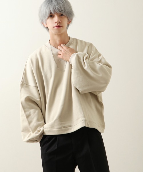 ZIP FIVE（ジップファイブ）の「【ZIP FIVE】オーバーサイズ　バルーンスウェットトレーナー（スウェット・レディース・ブラウン/ブラック/ライトグレー/アイボリー・LARGE/MEDIUM）」の10枚目の写真