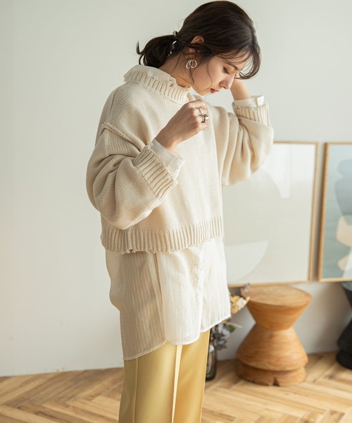 rectangle（レクタングル）の「ダメージクロップドニット（ニット