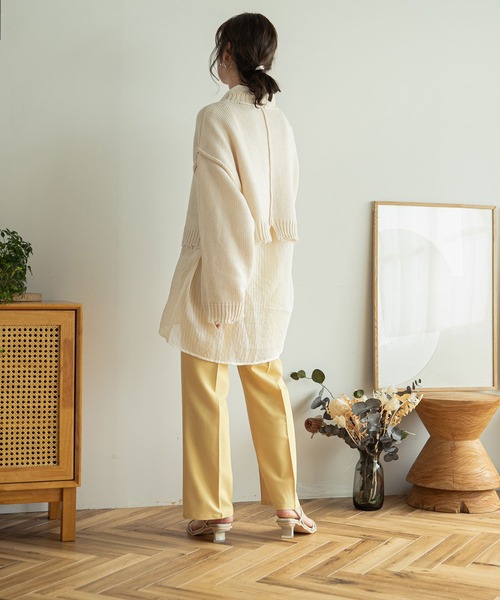 rectangle（レクタングル）の「ダメージクロップドニット（ニット/セーター・レディース・ブラック/ベージュ/オフホワイト/イエロー/ダークブルー/オレンジ/ピンク/ミント/ブルー・FREE）」の19枚目の写真