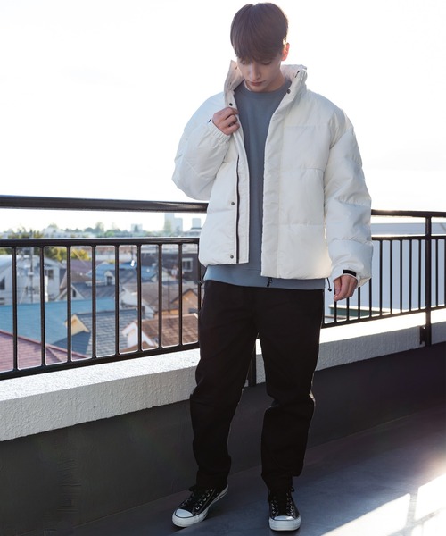 ８(eight)（エイト）の「ドロップショルダー 中綿 ブルゾン ジャケット（ダウンジャケット/コート・メンズ・オフホワイト/グレー/ブラック・MEDIUM/LARGE）」の10枚目の写真