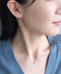 TAKE-UP パールピアス 両耳　K10 K18 K18・K10 タンスイパール リーフ ライン ワンポイントピアス