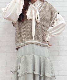 Mysa&Liina | ライン入りショートベスト(ベスト)