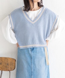 Mysa&Liina | ライン入りショートベスト(ベスト)