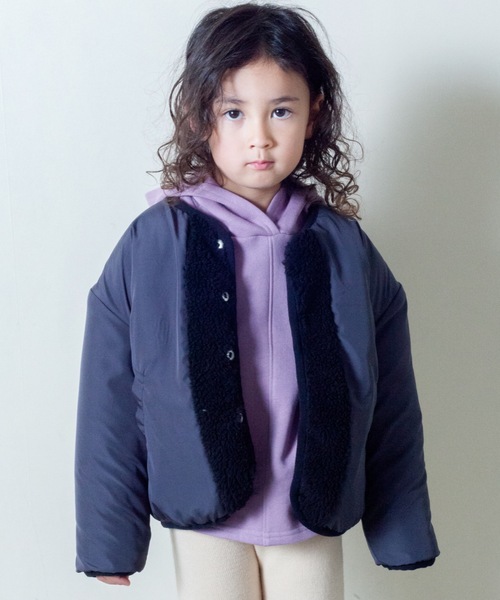 ＆yam（アンドヤム）の「リバーシブル・ボアノーカラーJK（その他アウター・キッズ・ブラック/ベージュ/ブラウン/ベージュ系その他・100/110/120/130/140/150/160）」の11枚目の写真