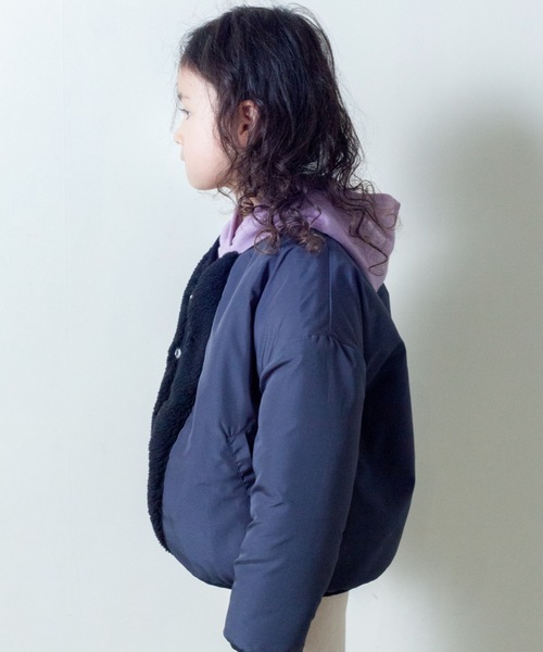 ＆yam（アンドヤム）の「リバーシブル・ボアノーカラーJK（その他アウター・キッズ・ブラック/ベージュ/ブラウン/ベージュ系その他・100/110/120/130/140/150/160）」の12枚目の写真