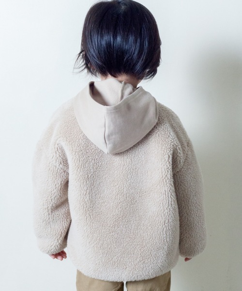 ＆yam（アンドヤム）の「リバーシブル・ボアノーカラーJK（その他アウター・キッズ・ブラック/ベージュ/ブラウン/ベージュ系その他・100/110/120/130/140/150/160）」の21枚目の写真