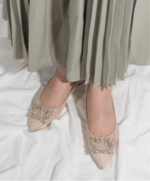 ソフト レースメッシュビジューバックルパンプス パンプス Randa ランダ のファッション通販 Zozotown