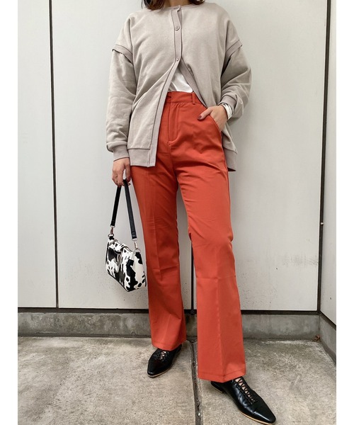 LiSeek（リシーク）の「【LiSeeK】カラーストレートフレアＰＴ（その他パンツ・レディース・グリーン/パープル/オレンジ/オリーブ/ブラック・FREE）」の5枚目の写真