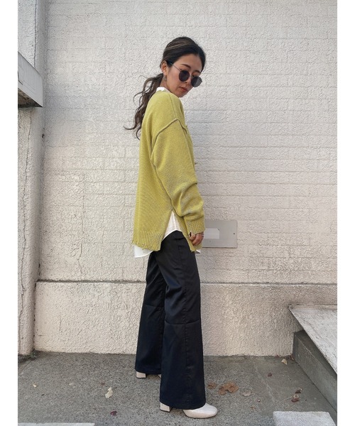 LiSeek（リシーク）の「【LiSeeK】カラーストレートフレアＰＴ（その他パンツ・レディース・グリーン/パープル/オレンジ/オリーブ/ブラック・FREE）」の12枚目の写真