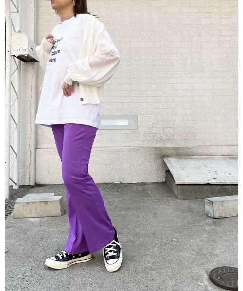 LiSeek（リシーク）の「【LiSeeK】カラーストレートフレアＰＴ（その他パンツ・レディース・グリーン/パープル/オレンジ/オリーブ/ブラック・FREE）」の7枚目の写真