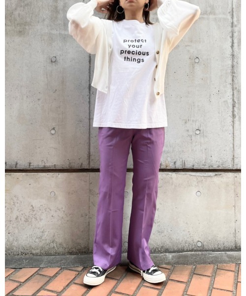 LiSeek（リシーク）の「【LiSeeK】カラーストレートフレアＰＴ（その他パンツ・レディース・グリーン/パープル/オレンジ/オリーブ/ブラック・FREE）」の8枚目の写真