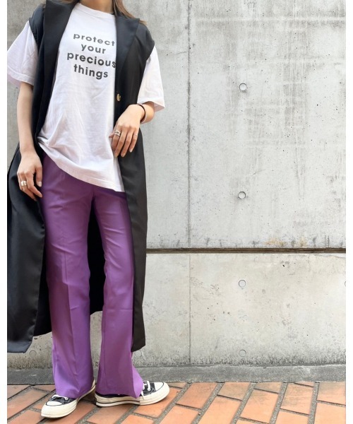 LiSeek（リシーク）の「【LiSeeK】カラーストレートフレアＰＴ（その他パンツ・レディース・グリーン/パープル/オレンジ/オリーブ/ブラック・FREE）」の9枚目の写真