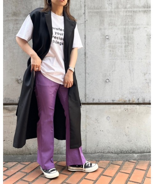 LiSeek（リシーク）の「【LiSeeK】カラーストレートフレアＰＴ（その他パンツ・レディース・グリーン/パープル/オレンジ/オリーブ/ブラック・FREE）」の11枚目の写真