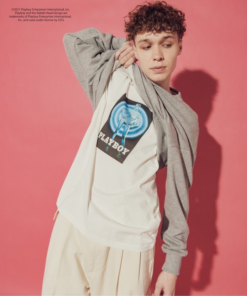 PLAYBOY(プレイボーイ)の「MR.OLIVE 別注 PLAYBOY(プレイボーイ) / TRON POSTER フォトTシャツ(Tシャツ/カットソー・メンズ・ブラック/オフホワイト・MEDIUM/LARGE/X-LARGE)」の7枚目の写真