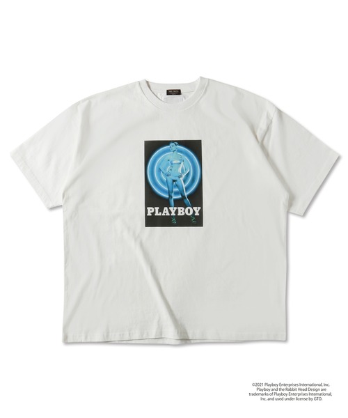 PLAYBOY(プレイボーイ)の「MR.OLIVE 別注 PLAYBOY(プレイボーイ) / TRON POSTER フォトTシャツ(Tシャツ/カットソー・メンズ・ブラック/オフホワイト・MEDIUM/LARGE/X-LARGE)」の11枚目の写真