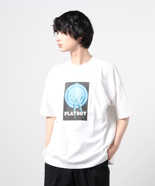 PLAYBOY(プレイボーイ)の「MR.OLIVE 別注 PLAYBOY(プレイボーイ) / TRON POSTER フォトTシャツ(Tシャツ/カットソー・メンズ・ブラック/オフホワイト・MEDIUM/LARGE/X-LARGE)」の14枚目の写真