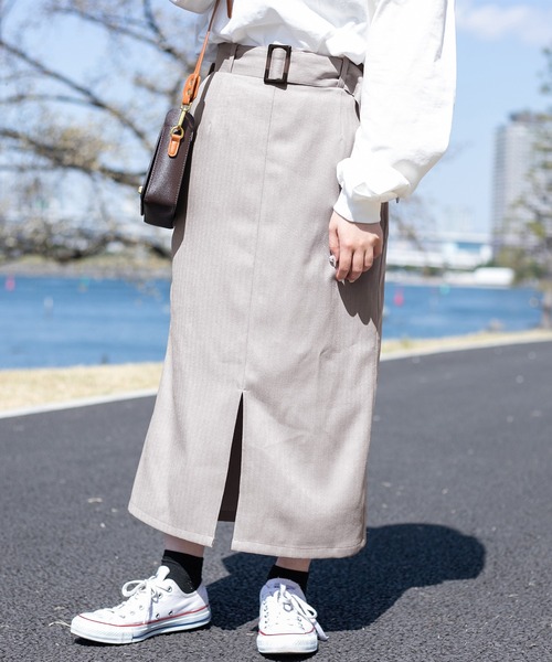 PairPair（ペアペア）の「ツイルミディスカート(セットアップ/リンクアイテム)（スカート・レディース・アイボリー/グレイッシュベージュ・FREE）」の5枚目の写真