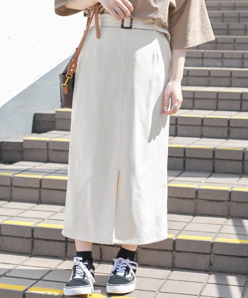 PairPair（ペアペア）の「ツイルミディスカート(セットアップ/リンクアイテム)（スカート・レディース・アイボリー/グレイッシュベージュ・FREE）」の9枚目の写真