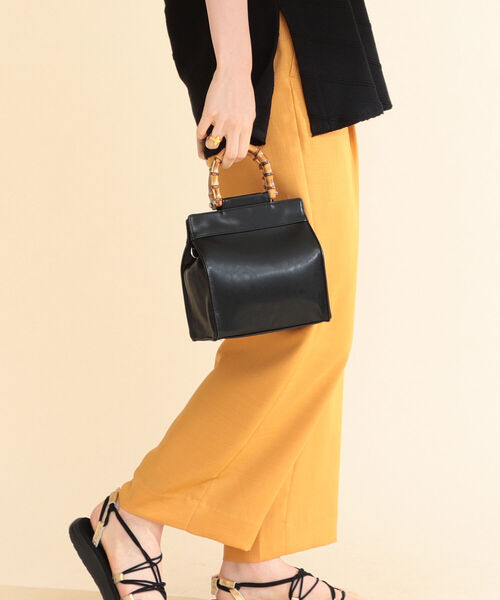 Ray BEAMS（レイビームス）の「Ray BEAMS / バンブー ハンドル スクエア バッグ（ハンドバッグ・レディース・ライトブルー/ブラック・ONE SIZE）」の3枚目の写真