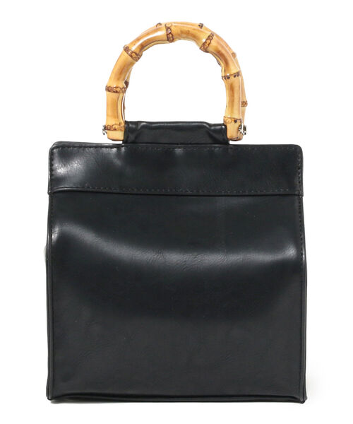 Ray BEAMS（レイビームス）の「Ray BEAMS / バンブー ハンドル スクエア バッグ（ハンドバッグ・レディース・ライトブルー/ブラック・ONE SIZE）」の5枚目の写真