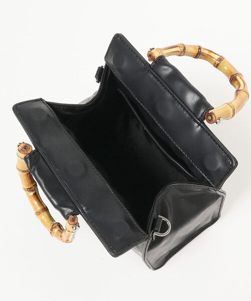 Ray BEAMS（レイビームス）の「Ray BEAMS / バンブー ハンドル スクエア バッグ（ハンドバッグ・レディース・ライトブルー/ブラック・ONE SIZE）」の8枚目の写真